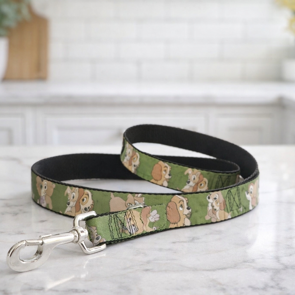 Buckle-Down Disney Lady‎ & The Tramp Dog Leash 6 ft x 0.5" Green Licensed NIP